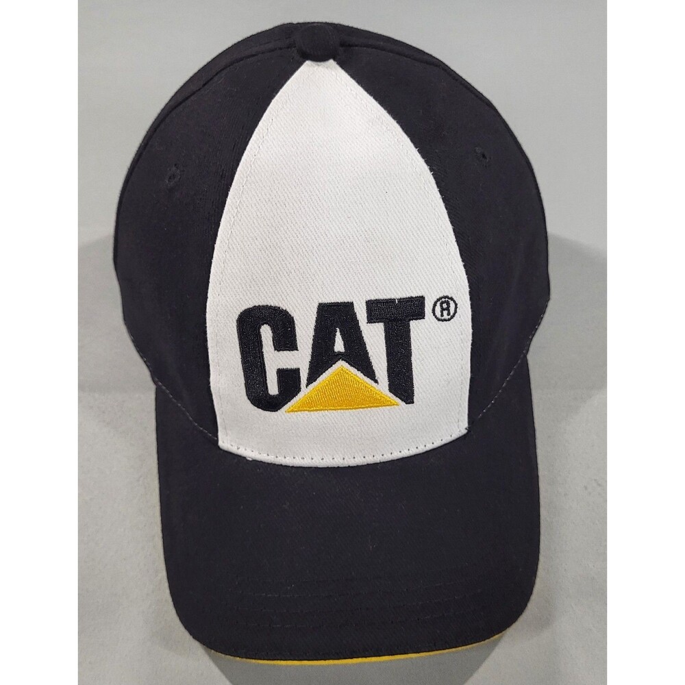 Official CAT Caterpillar Hat NWOT Black White Colorblock Cap Adjustable